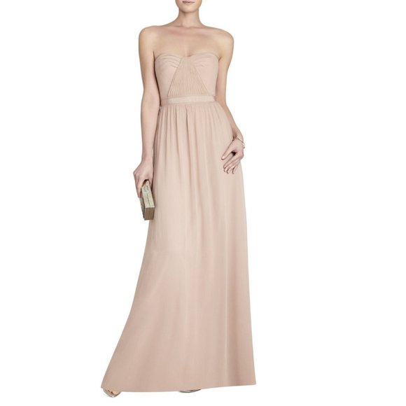 BCBGMaxAzria Amber Cascade Dress in Antique Blush - Picture 1 of 11